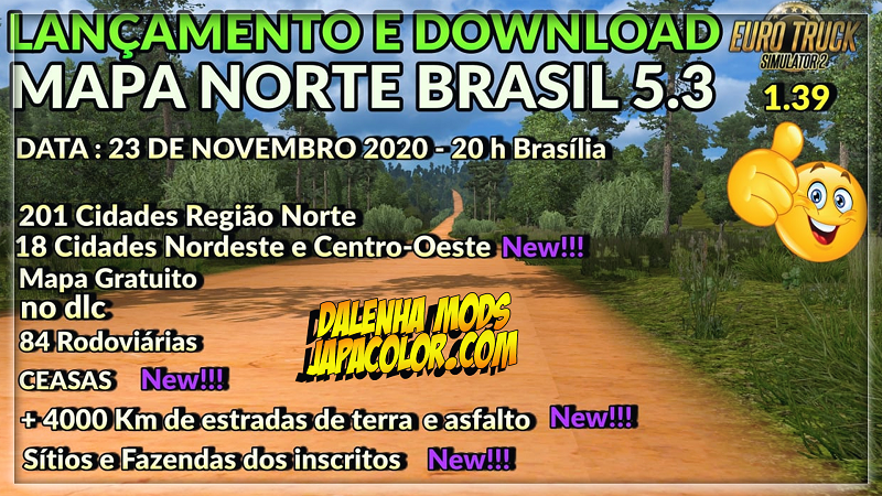  Mapa Norte Brasil Mods Para Ets2 V.1.39.x