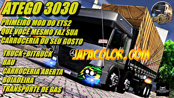 Caminhão Atego 3030 Truck e Bitruck Carroceria, Baú e Boiadeira Ets2 1.42