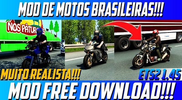 Mod de Motos Brasileiras Mods Ets2 1.45