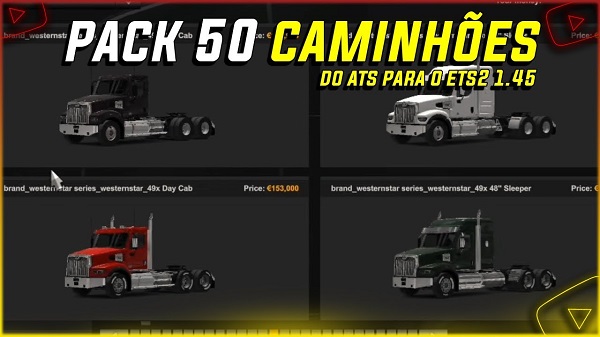 Pack de 50 Caminhões Mods Ets2 1.45