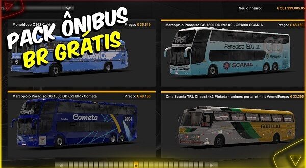 Pack de Ônibus Brasileiro Mods Ets2 1.46