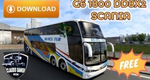 Ônibus Marcopolo Paradiso G6 1800 DD Scania 8x2 Mods Ets2 1.46
