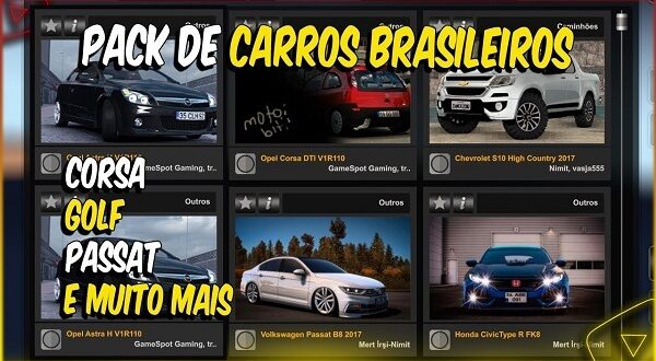 Pack de Carros brasileiros Mods Ets2 Mods 1.46