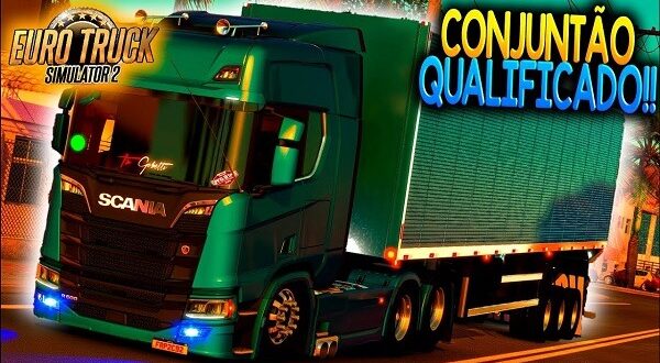 Conjunto Scania + Baú Qualificado Mod Ets2 1.47