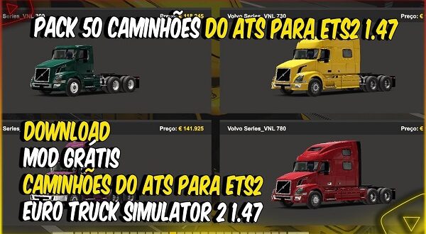 Pack de 50 Caminhões Mod Ets2 1.47