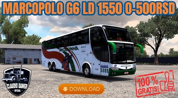 Ônibus MARCOPOLO G6 LD 1550O-500RSD Mod Ets2 1.47