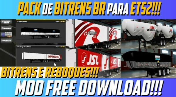 Pack de Bitrens Brasileiros Mod Ets2 1.48